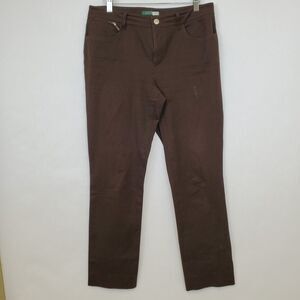 Lauren Ralph Lauren Pants Womens Size 8 Straight Leg Brown Stretch Mid Rise